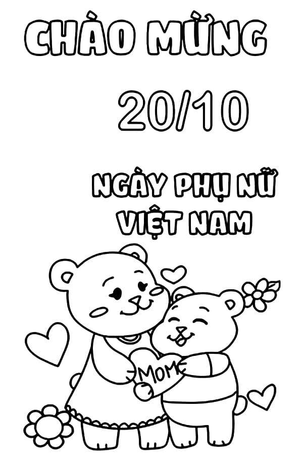Tô màu Chào Mừng Ngày Phụ Nữ Việt Nam 20 10
