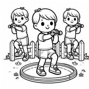 Tô Màu Bé Tập Thể Dục