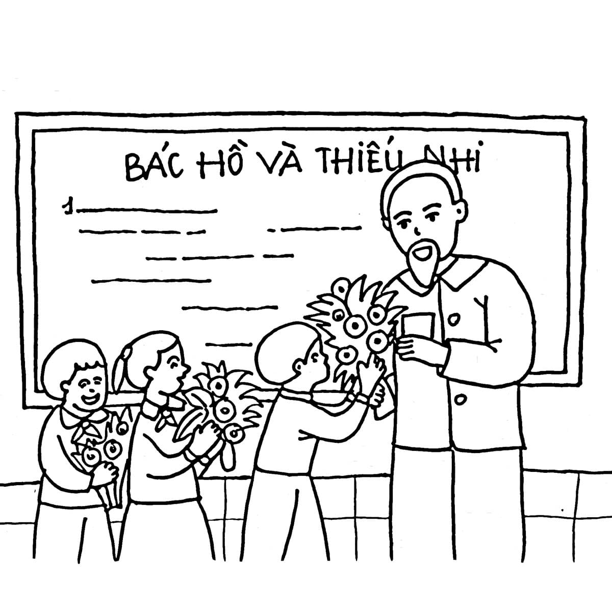 Tô màu Thie  u Nhi Ta  ng Hoa Ba c Ho